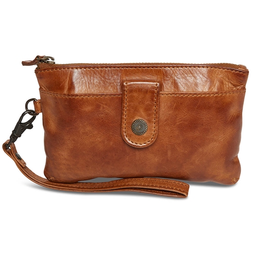Pia Ries - Washed Clutch 077 - Cognac