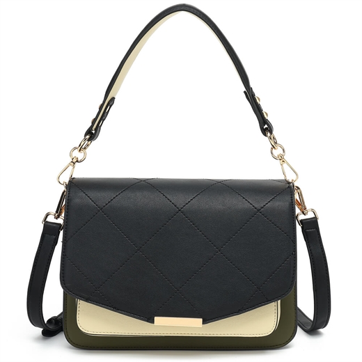 Noella - Blanca Multi Compartment Bag - Black, Green & Cream