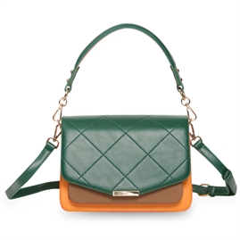 Noella - Blanca Medium Bag - Dark Green, Orange & Taupe