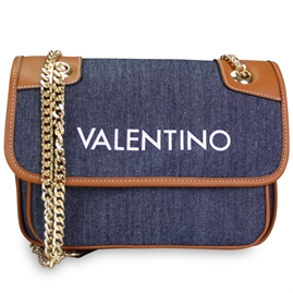 Valentino Bags - Leith RE Flasp Bag - Denim/Cuoio