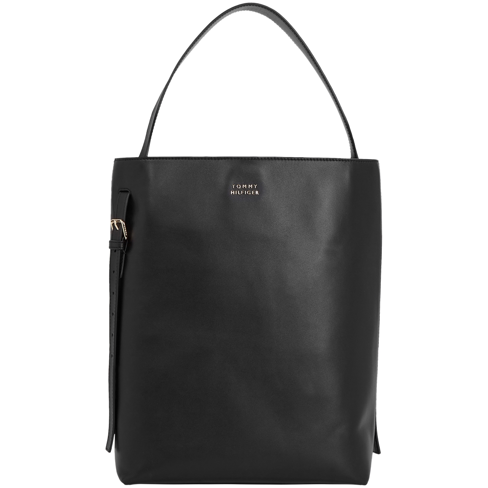 Køb Tommy Hilfiger - Casual Leather Soft Bucket Bag Black - Altid hurtig levering