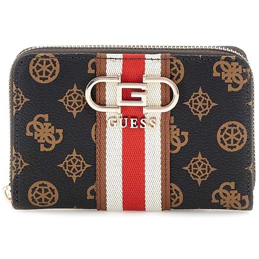 Guess - Nelka SLG Medium ZIP Around Wallet - Mocha Logo